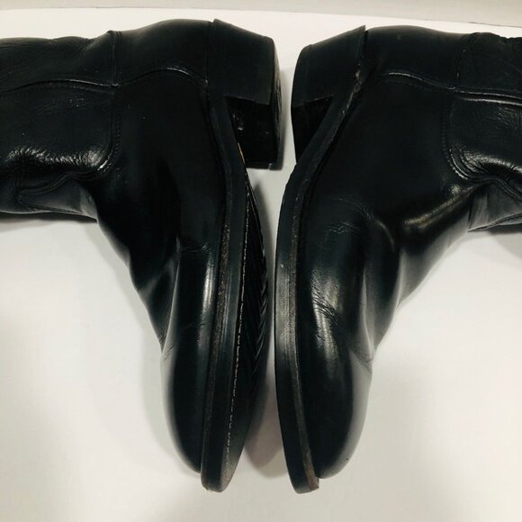 Justin Mens 10EE Tobias Boots Black Leather Vibram‎ Sole USA Western Cowboy $204